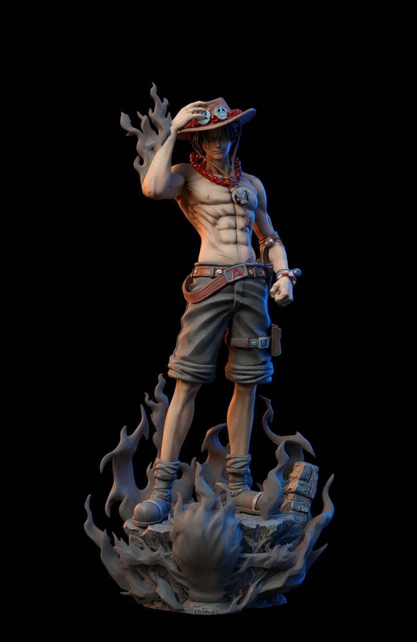Portgas D. Ace Figurine free 3D printable STL