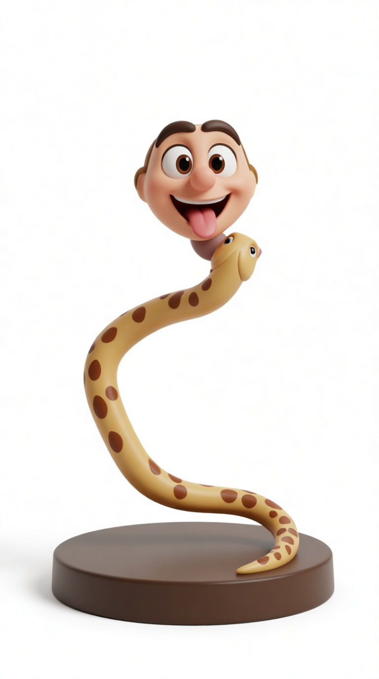 Funny Snake and Face Figurine free 3D printable STL