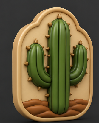 Saguaro Cactus Plaque free 3D printable STL