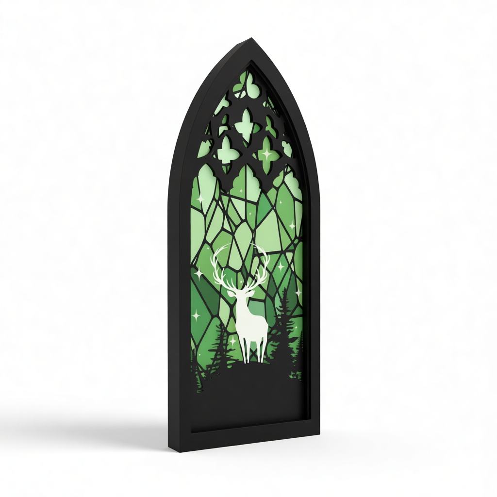 Stag Stained Glass Panel free 3D printable STL