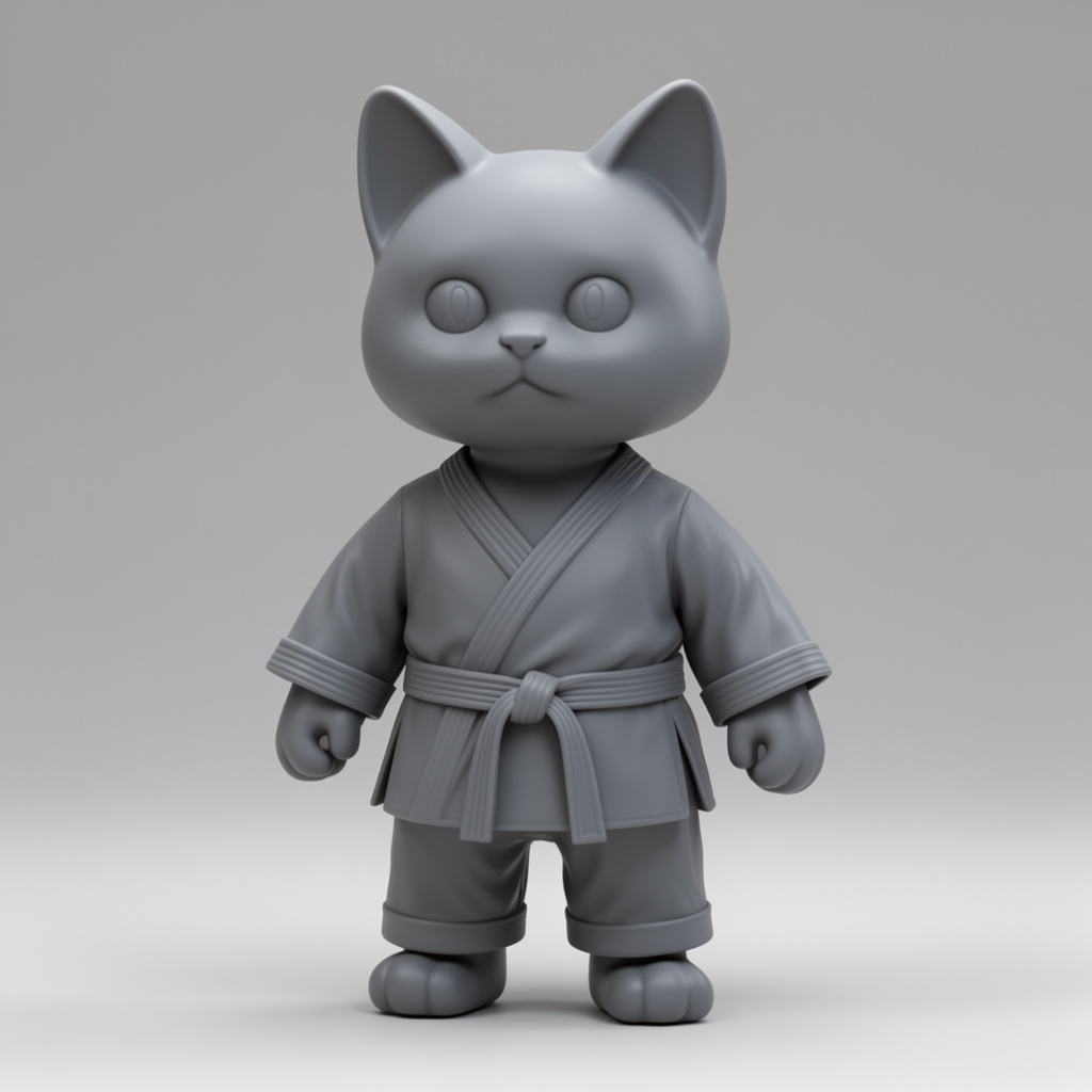 Kitty Karate Figurine free 3D printable STL