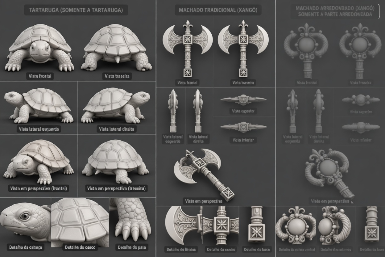 Turtle Figurine and Axes free 3D printable STL