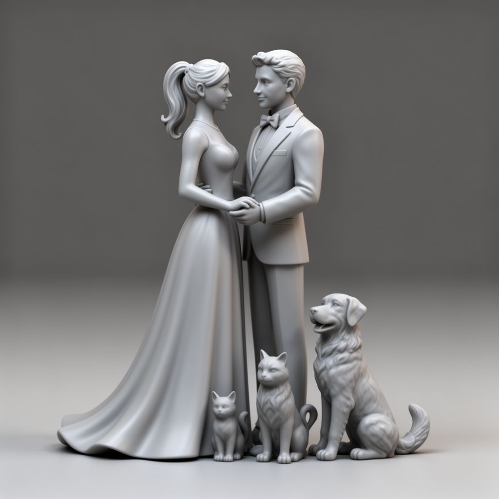 Bride and Groom Figurine free 3D printable STL