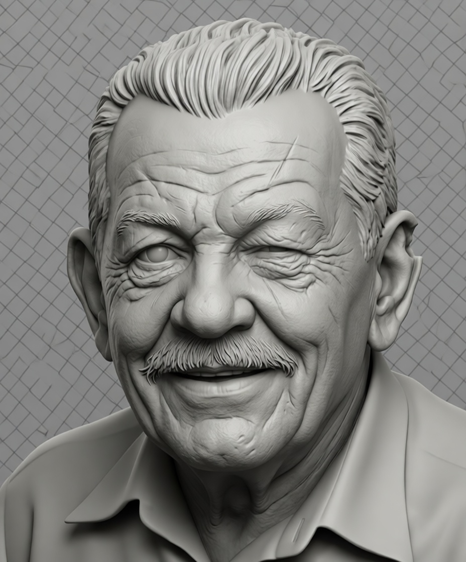 Winking Old Man Bust free 3D printable STL