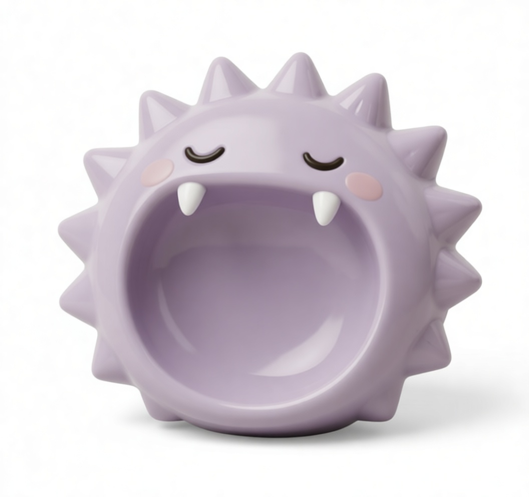 Cute Spiky Monster Bowl free 3D printable STL