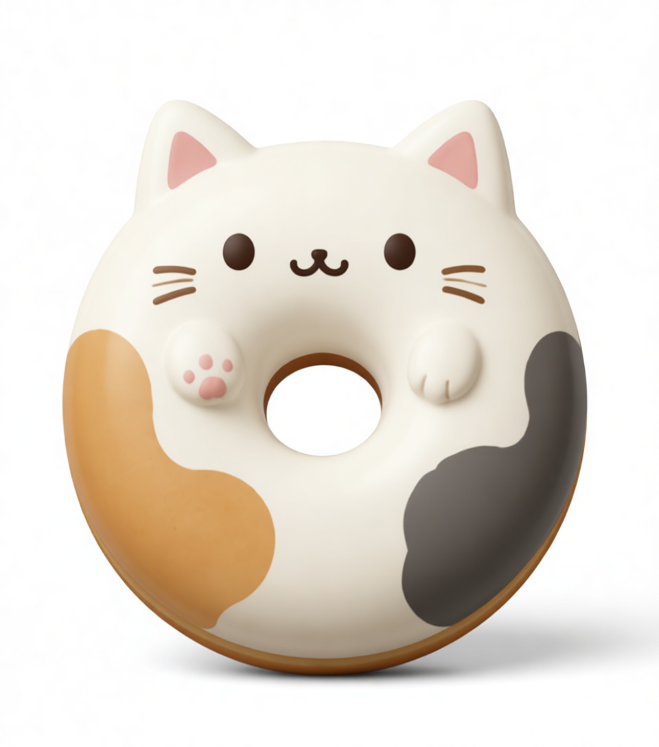 Calico Cat Donut Figurine free 3D printable STL