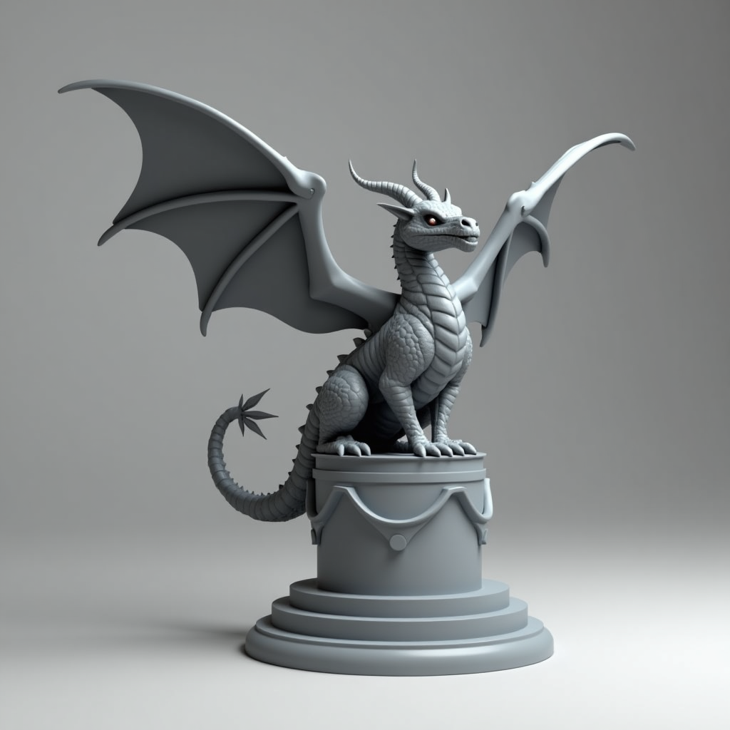 Majestic Dragon Sculpture free 3D printable STL