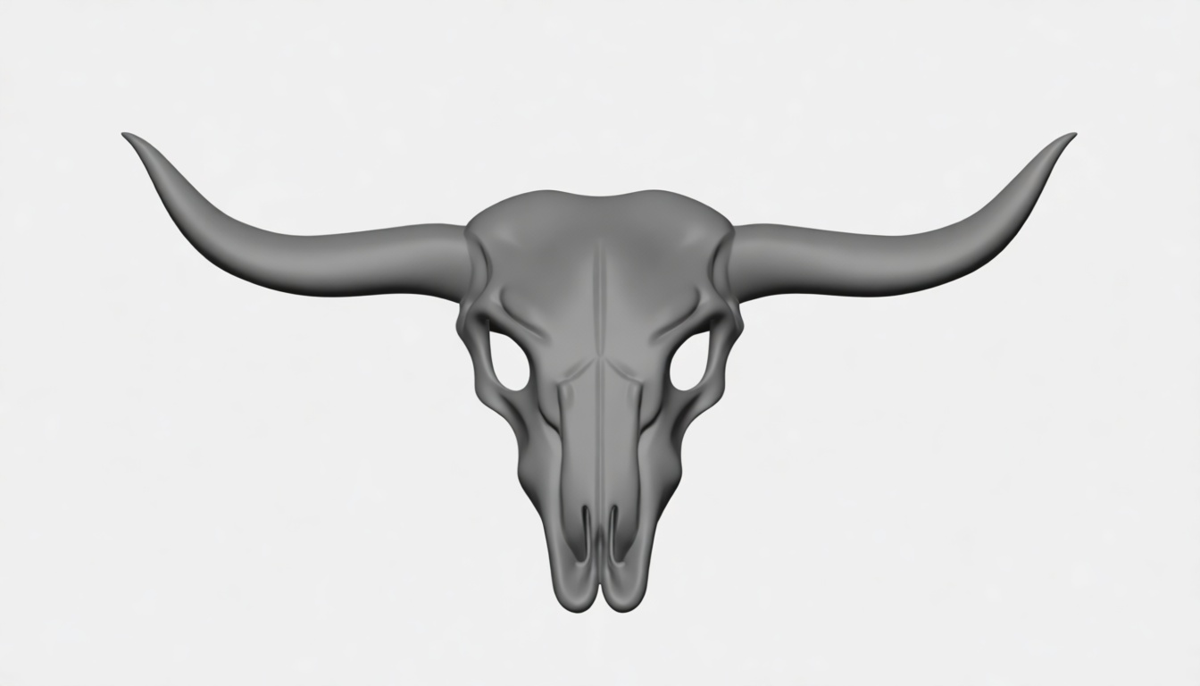Longhorn Skull Sculpture free 3D printable STL