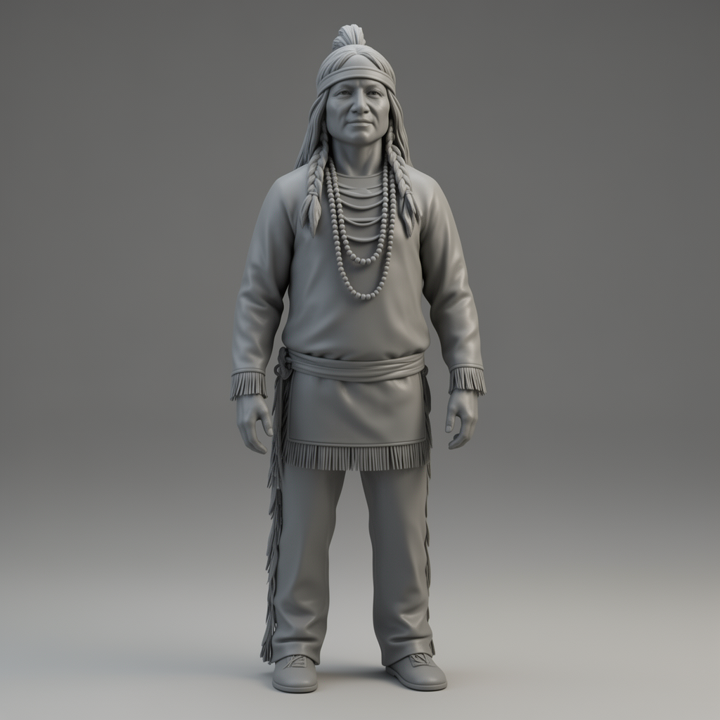 Native American Man Figurine free 3D printable STL