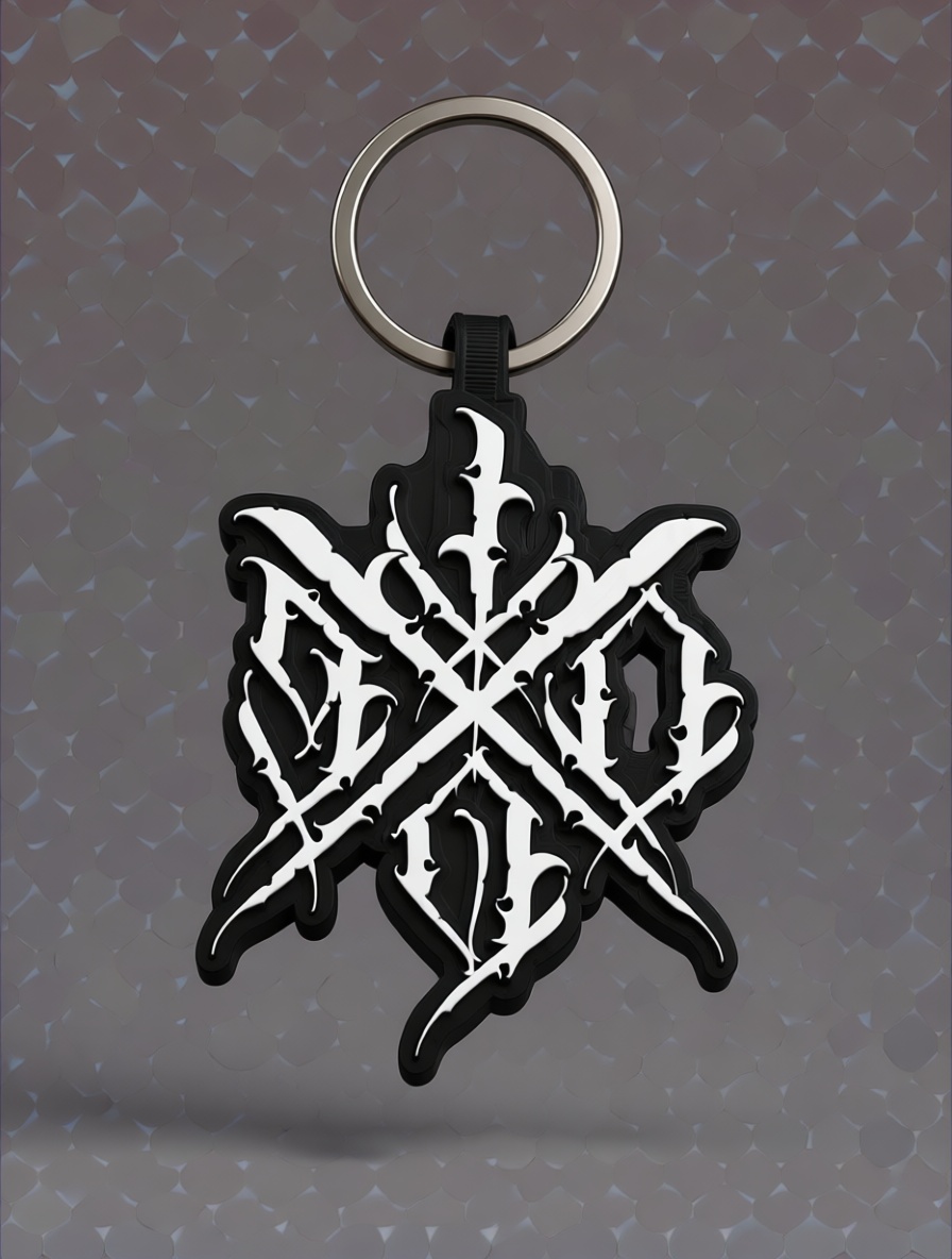 Death Metal Logo Keychain free 3D printable STL