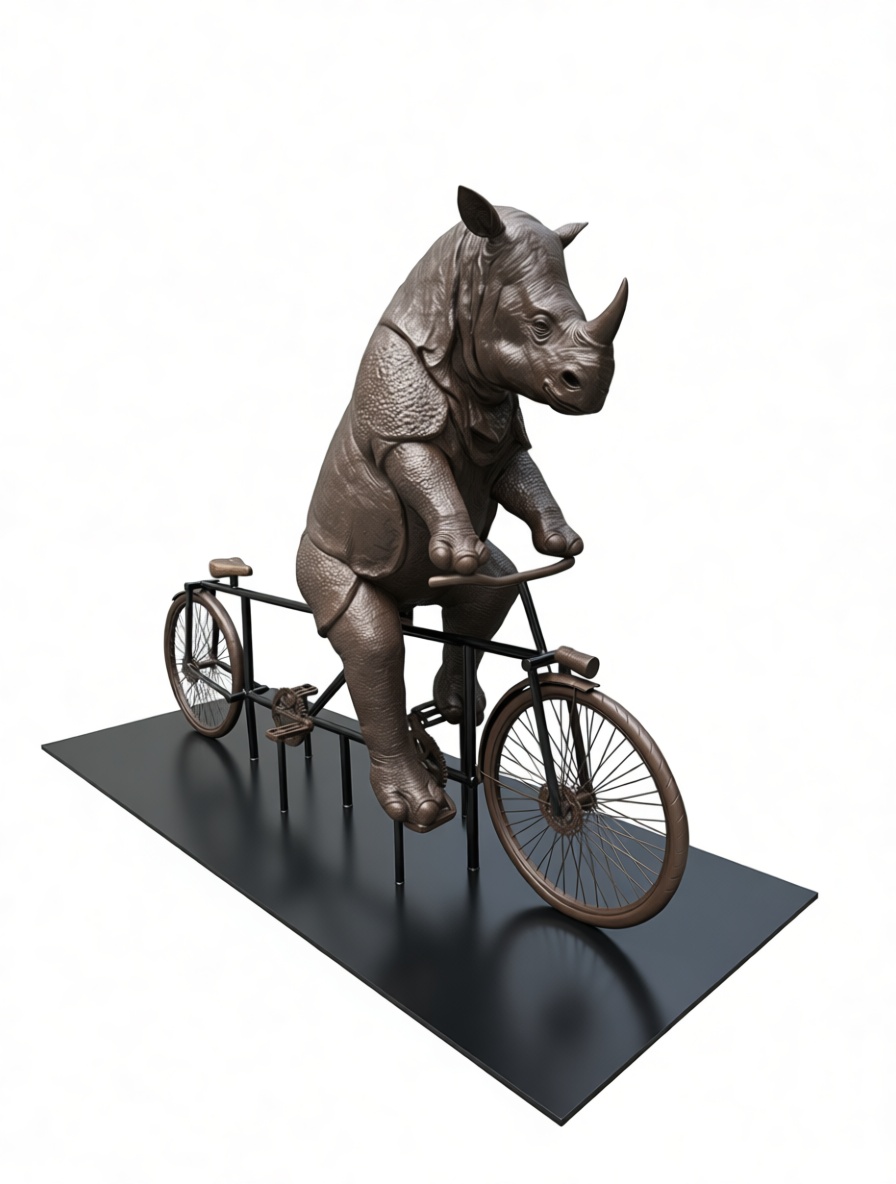 Rhino on Tandem Bicycle free 3D printable STL
