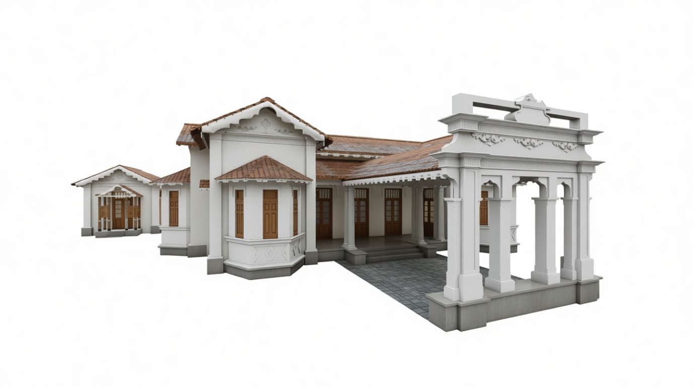 Jaffna Colonial House Model free 3D printable STL