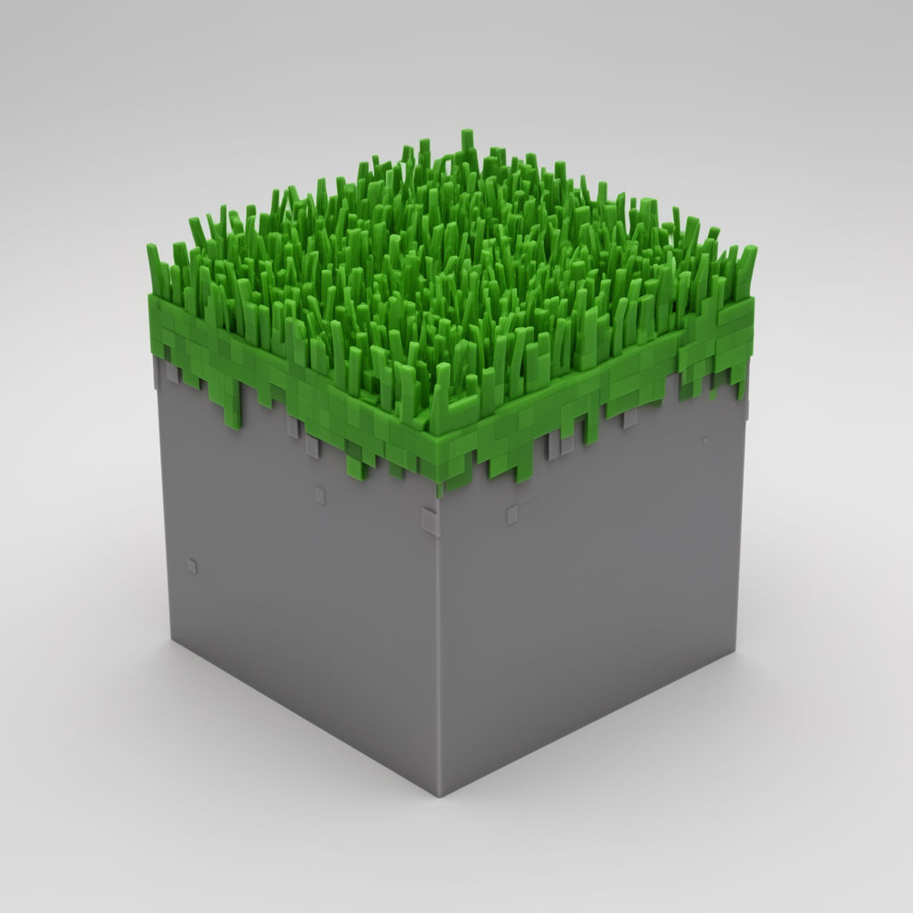 Minecraft Grass Block Model free 3D printable STL