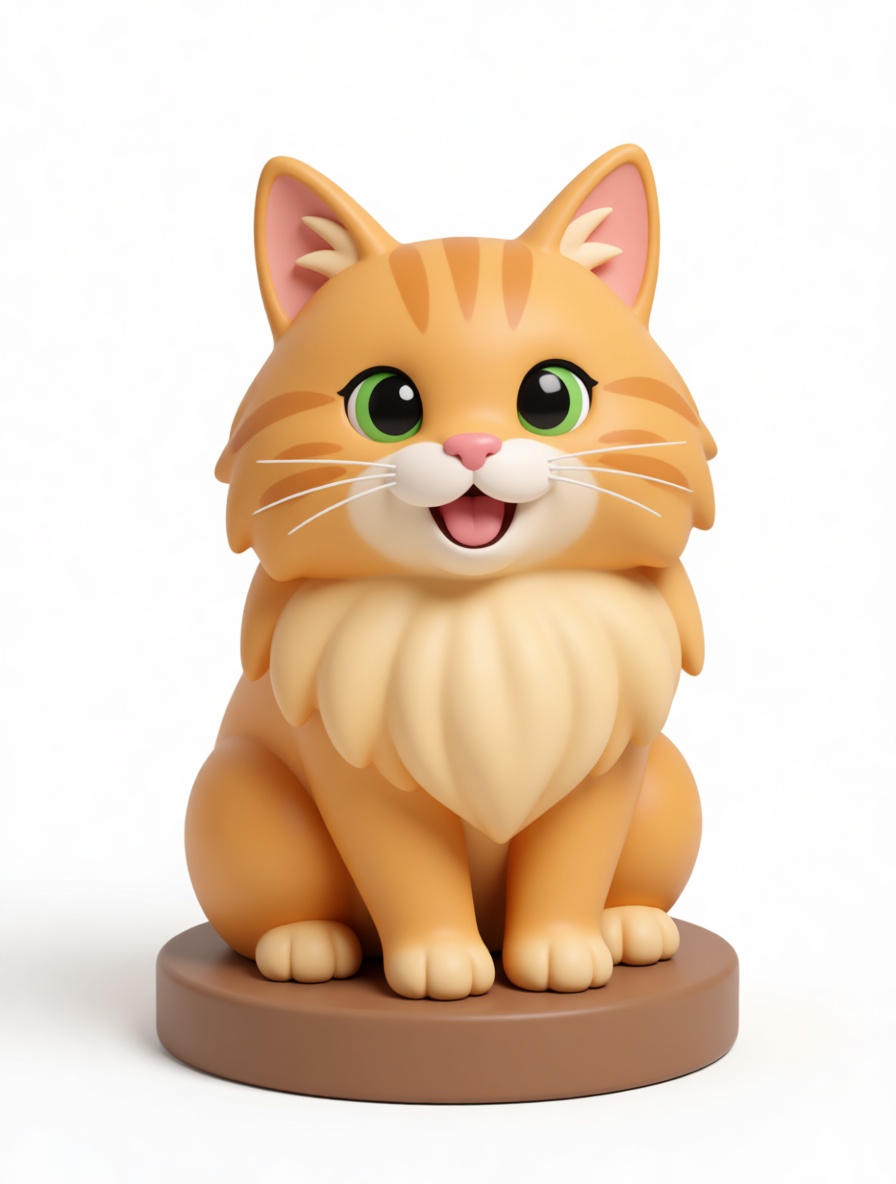 Orange Tabby Cat Figurine free 3D printable STL