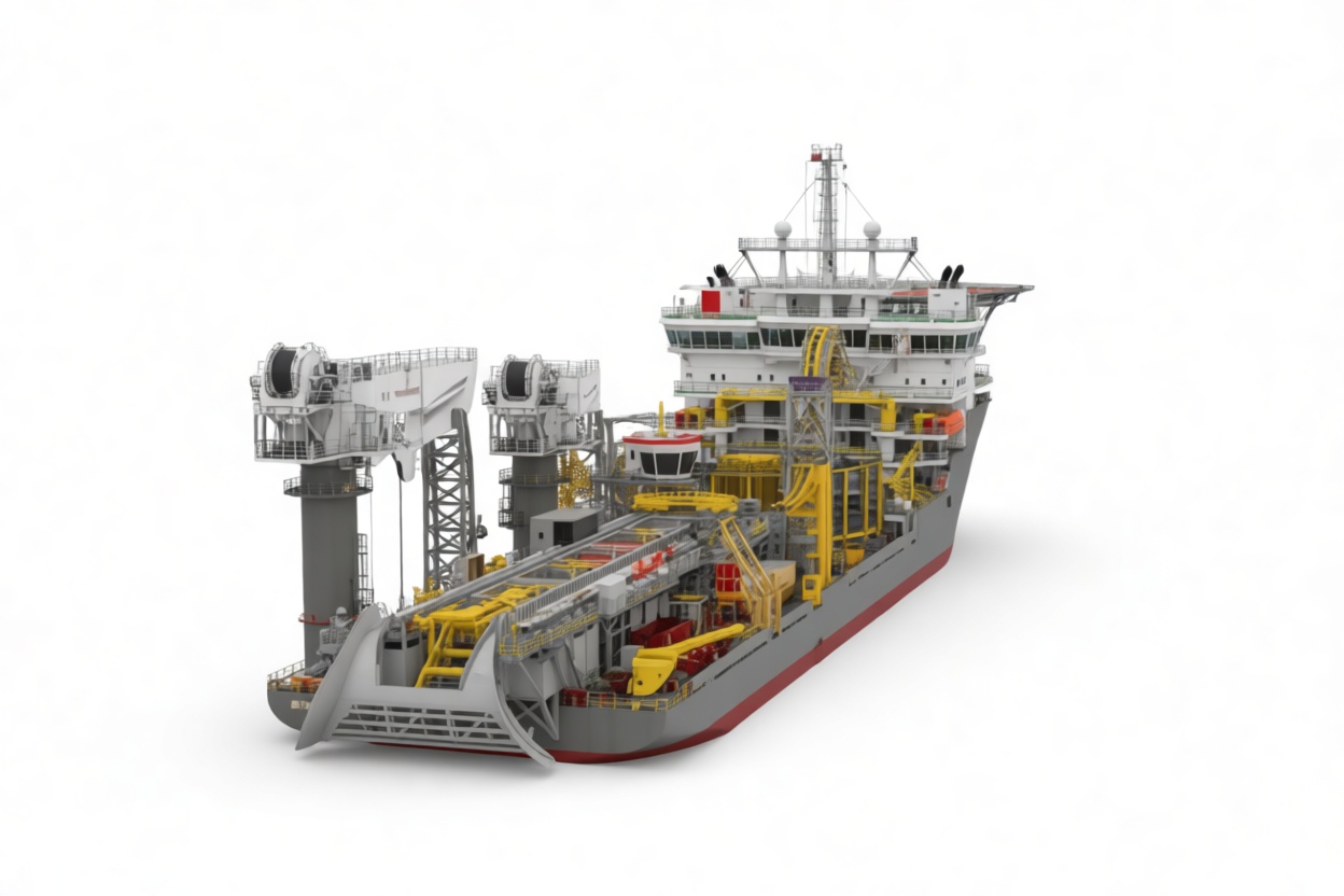 Offshore Construction Vessel Model free 3D printable STL