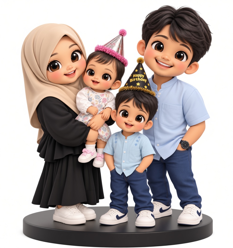 Muslim Family Figurine free 3D printable STL