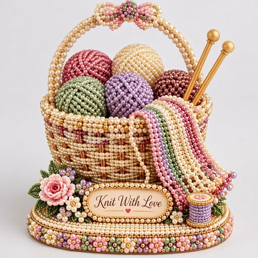 Knit With Love Basket Figurine free 3D printable STL