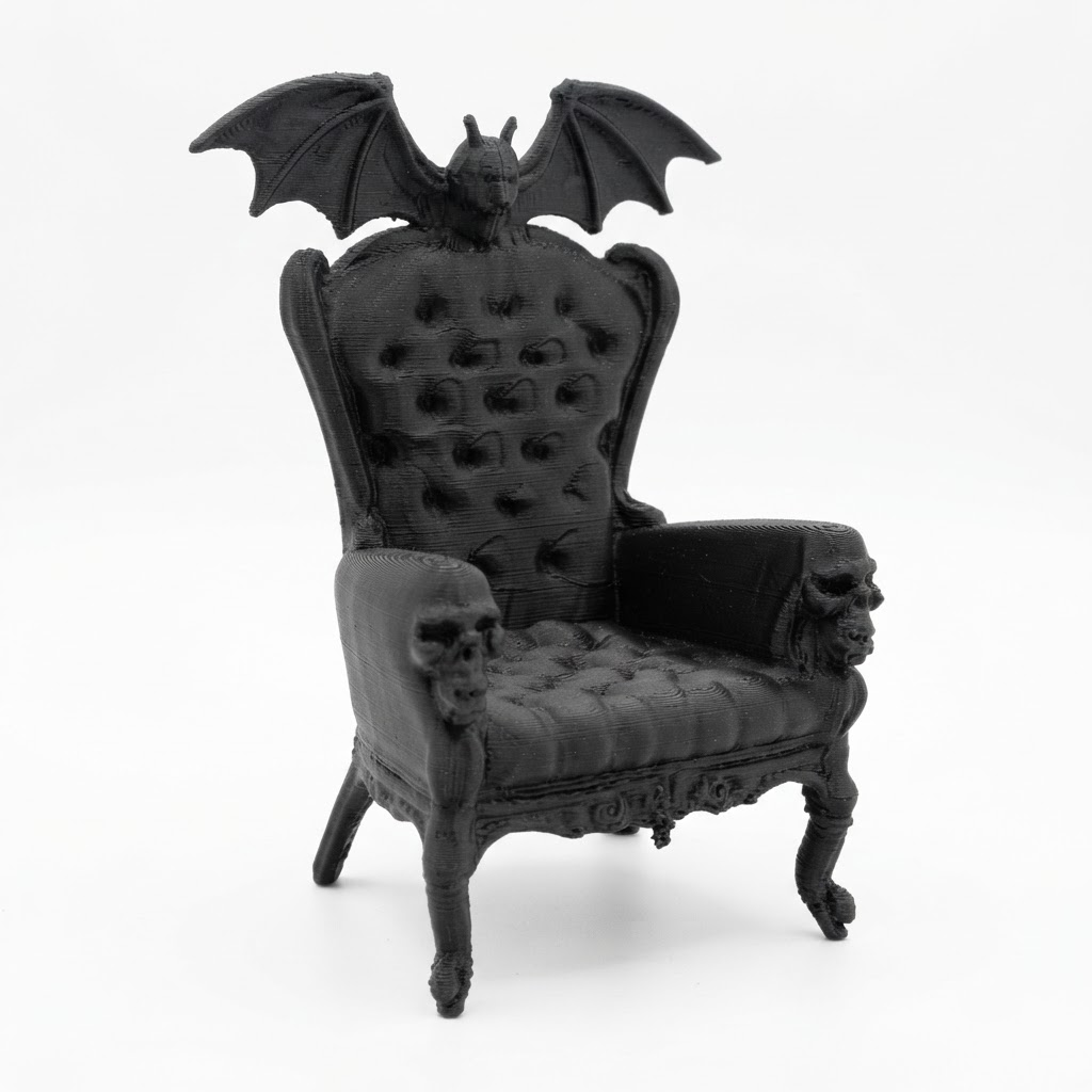 Gothic Bat Throne free 3D printable STL