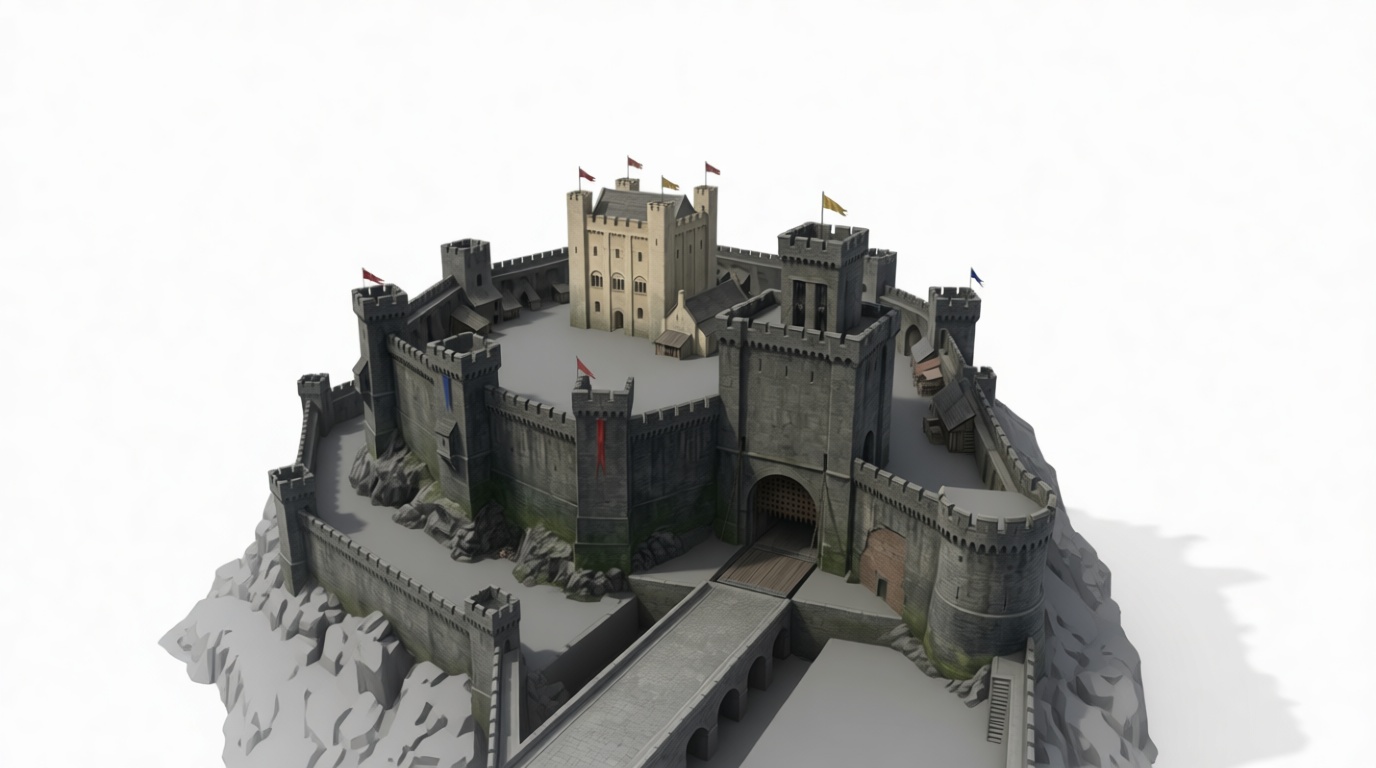 Bodiam Castle Model free 3D printable STL