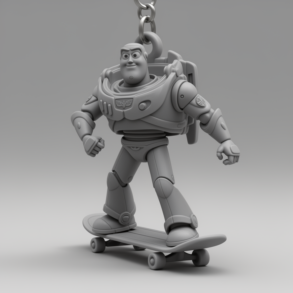 Buzz Lightyear Skateboarding Figurine free 3D printable STL