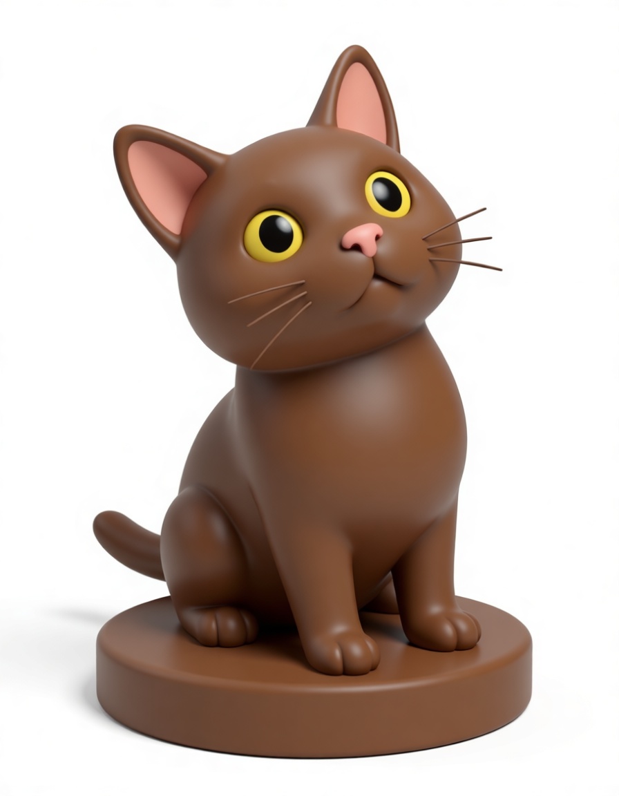 Brown Cat Figurine free 3D printable STL