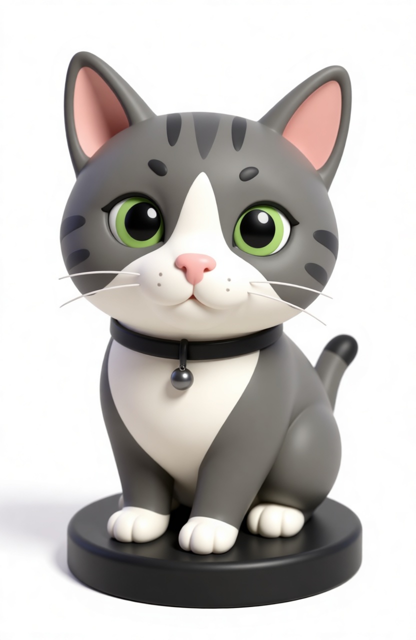 Gray Tabby Cat Figurine free 3D printable STL