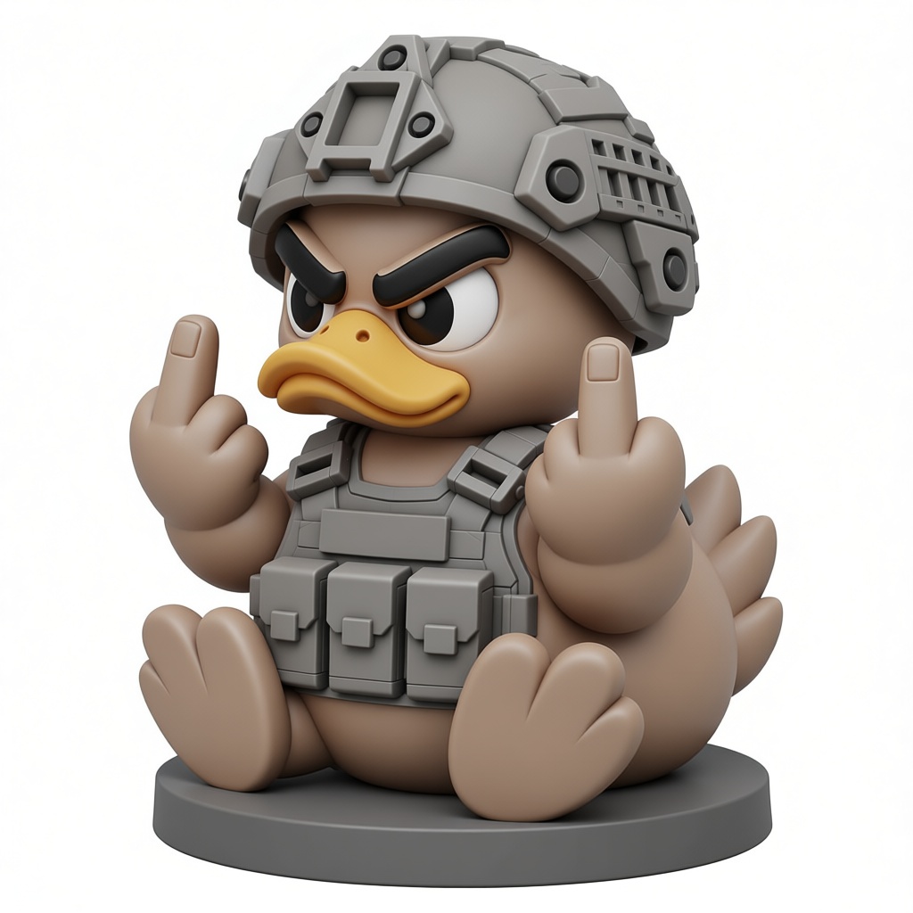 Angry Soldier Duck Figurine free 3D printable STL
