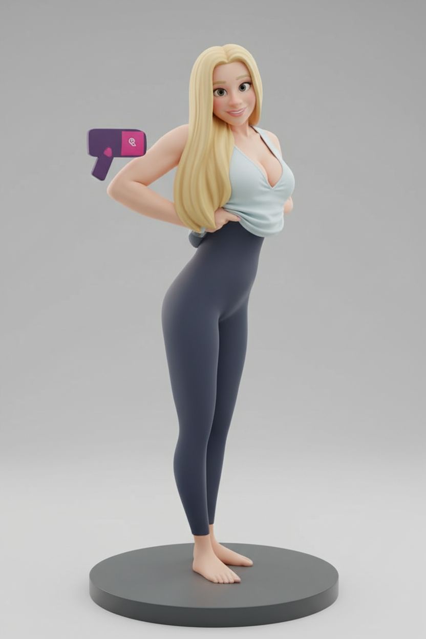Blonde Woman Figurine free 3D printable STL