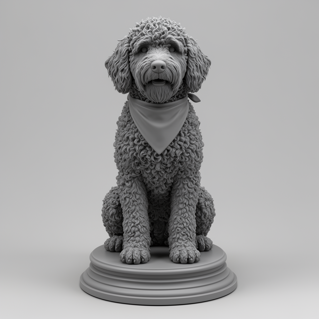 Goldendoodle Dog Figurine free 3D printable STL