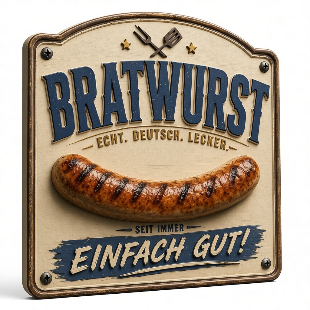 Bratwurst Sausage Sign free 3D printable STL
