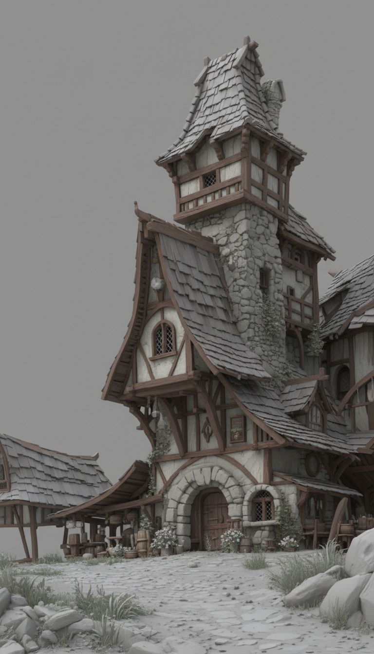 Medieval Tavern Model free 3D printable STL