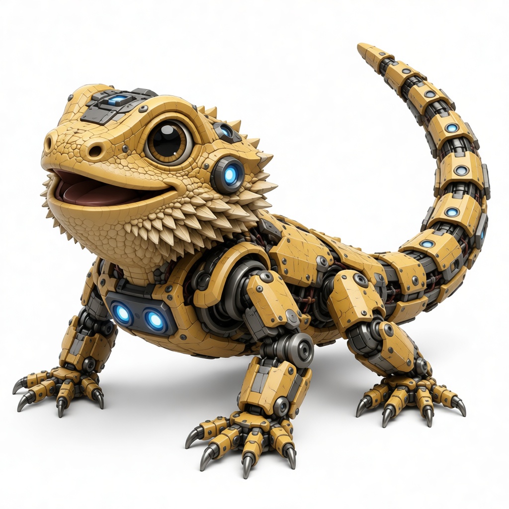 Robotic Bearded Dragon Figurine free 3D printable STL