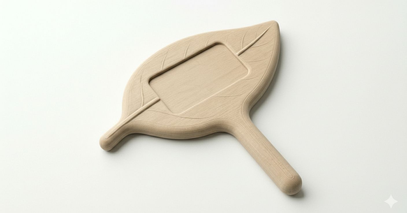 Leaf-Shaped Hand Mirror free 3D printable STL