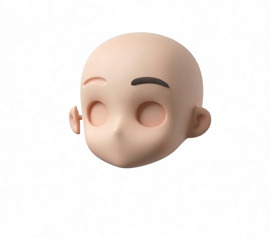 Anime Style Head Model free 3D printable STL