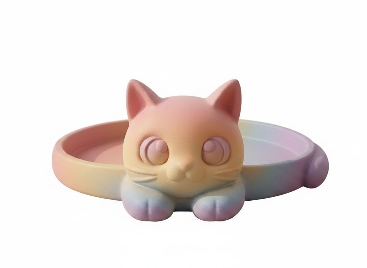 Cute Cat Tray free 3D printable STL