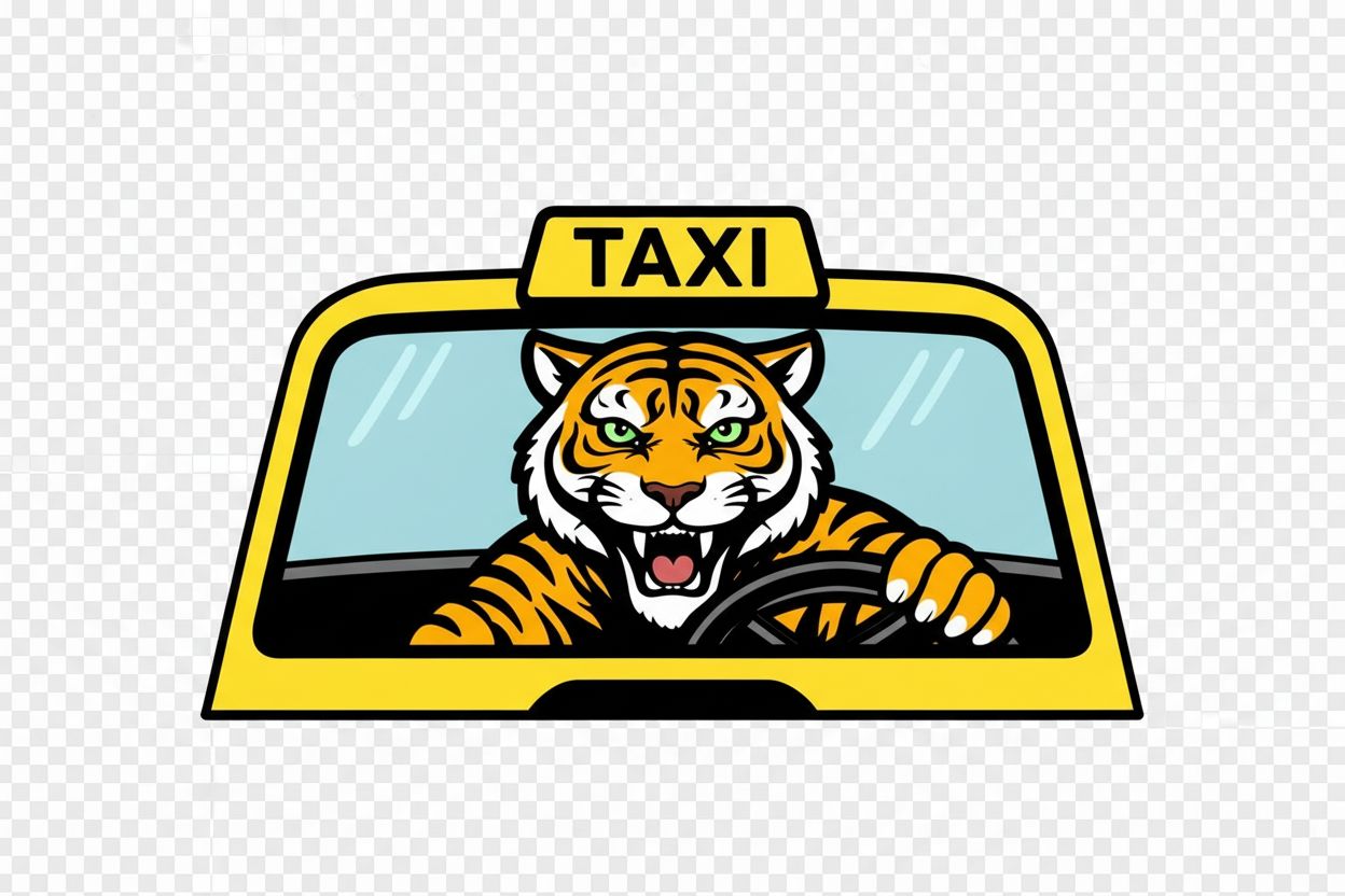 Tiger Taxi Driver Illustration free 3D printable STL