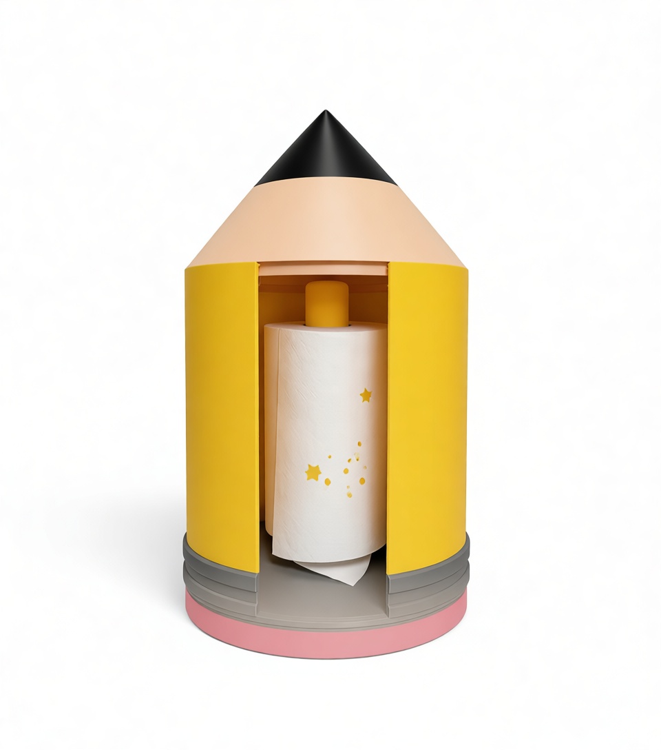 Pencil Shaped Paper Towel Holder free 3D printable STL