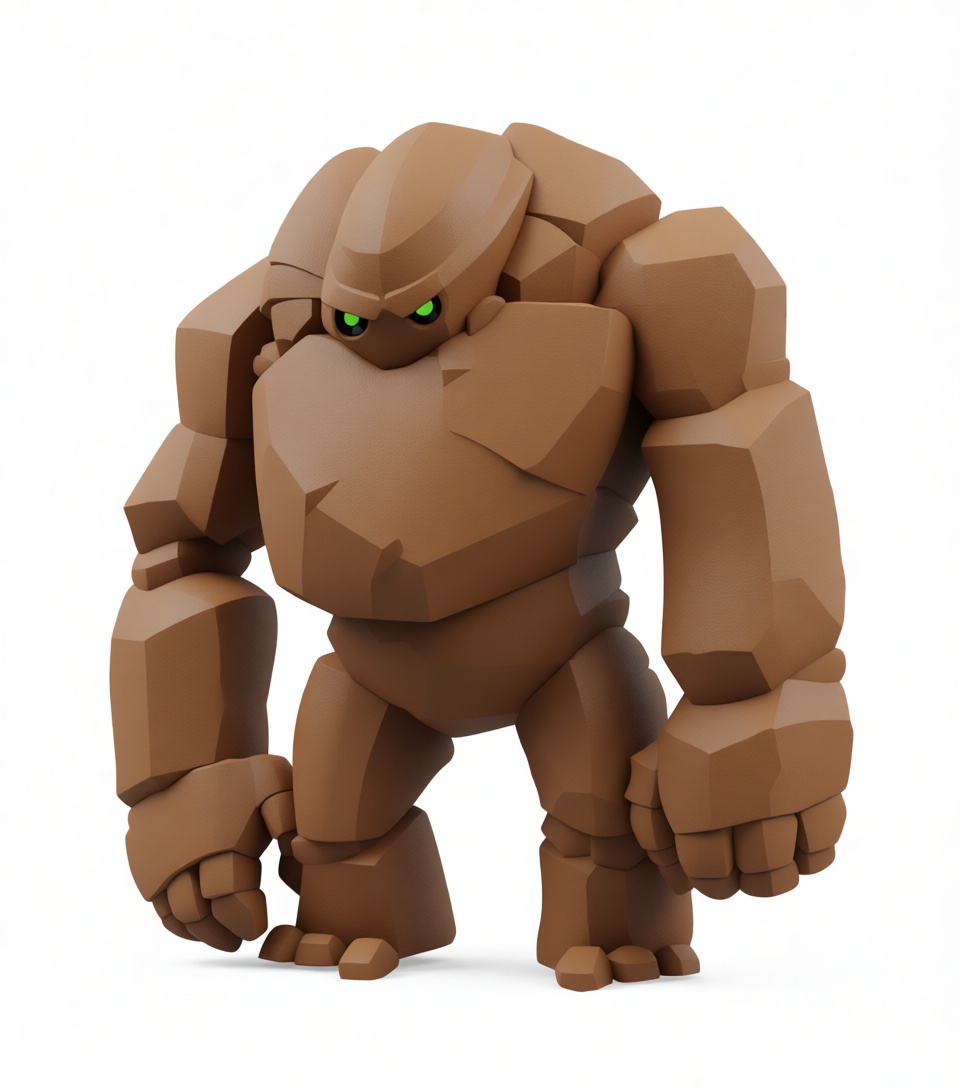 Stone Golem Figurine free 3D printable STL