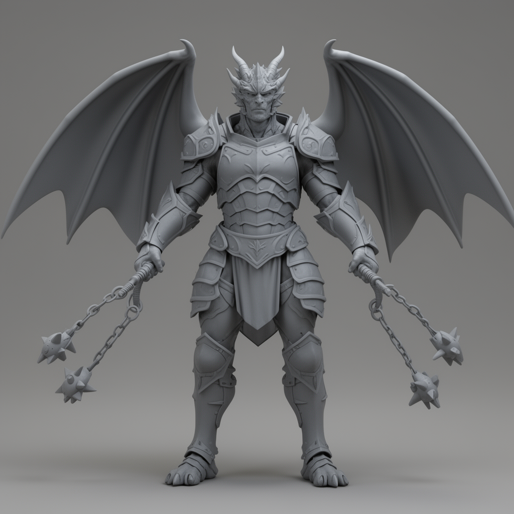 Dragonborn Fighter Figurine free 3D printable STL