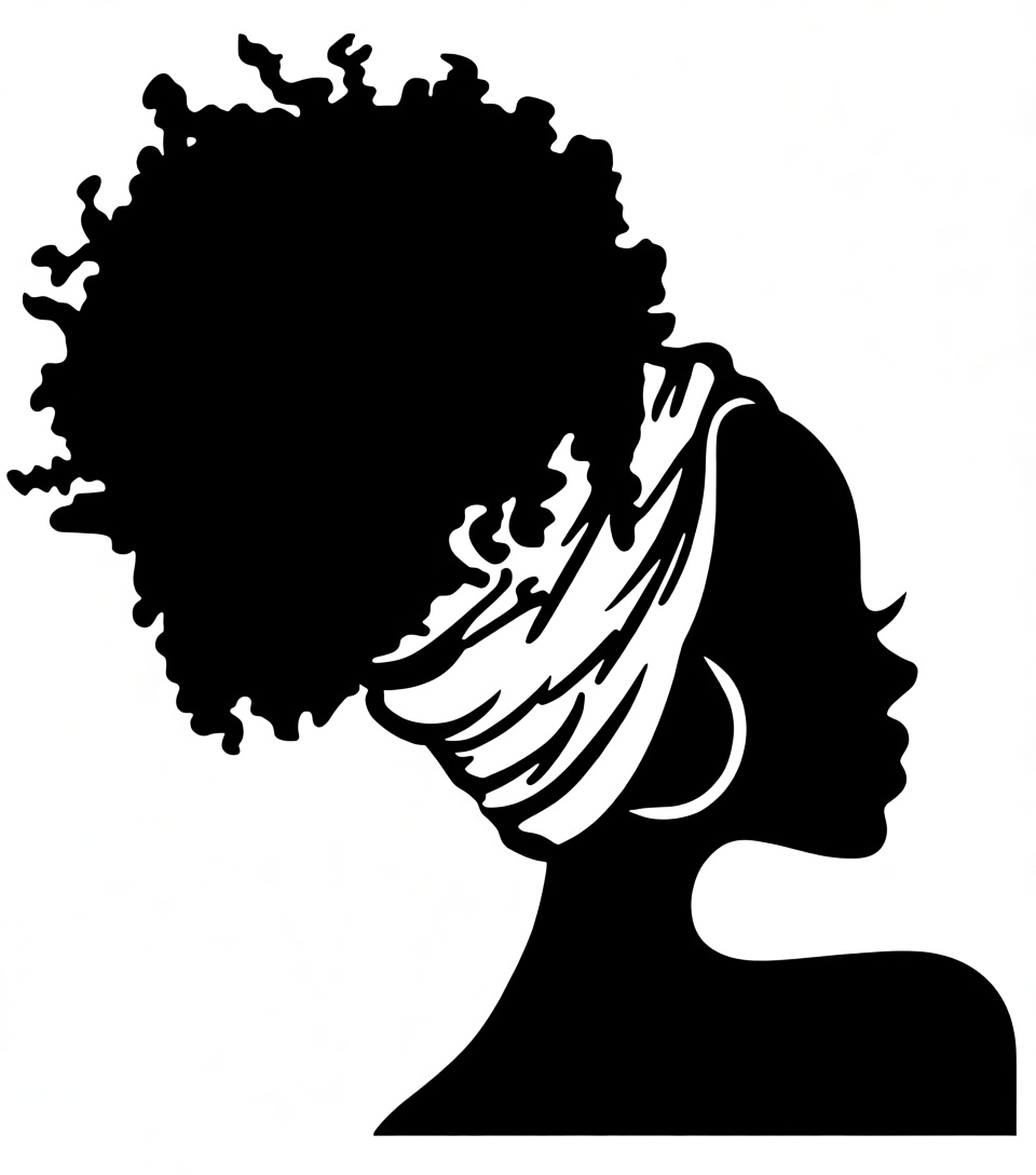 Afro Woman Silhouette Bust free 3D printable STL