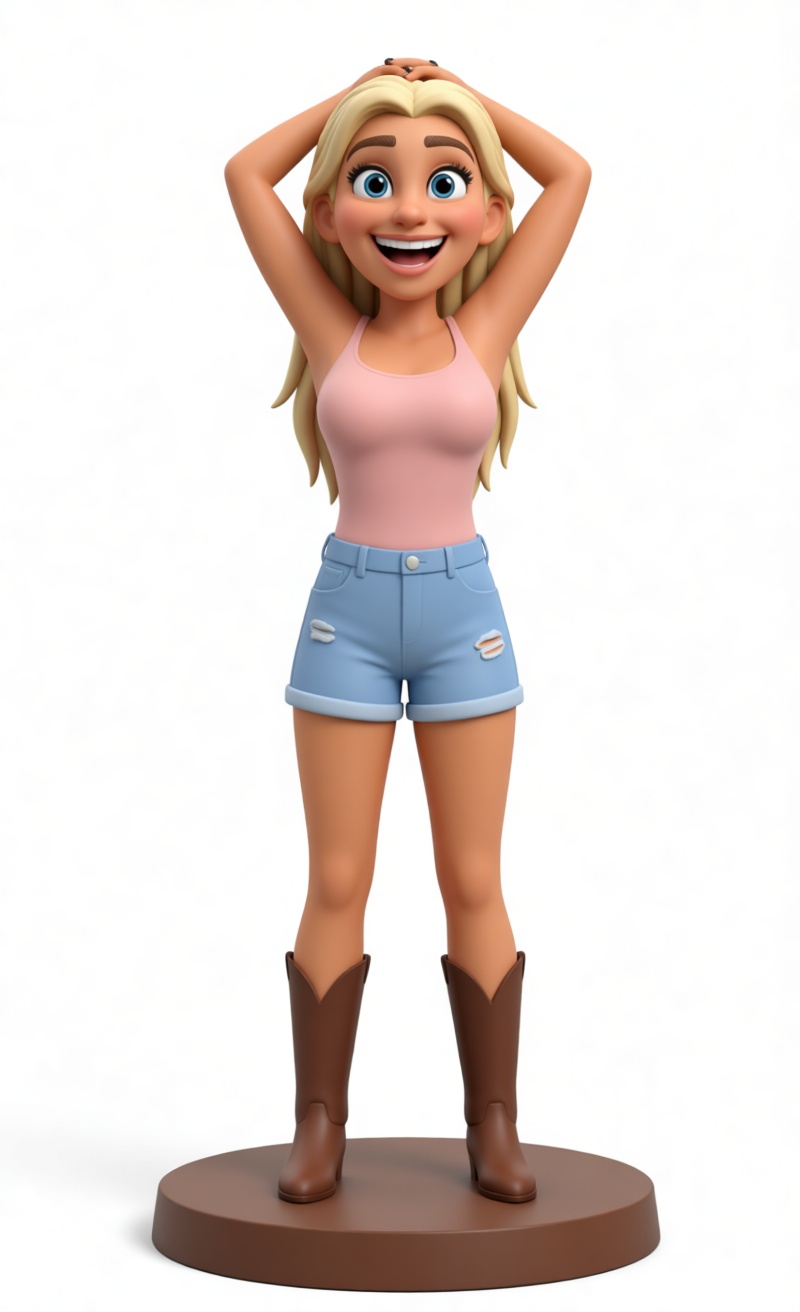 Happy Blonde Girl Figurine free 3D printable STL