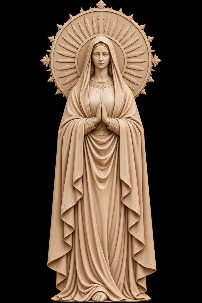 Virgin Mary Statue free 3D printable STL