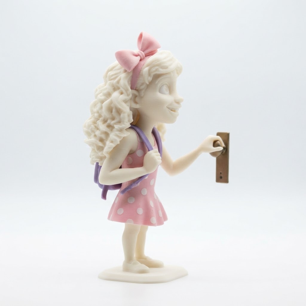 Girl with Backpack Figurine free 3D printable STL