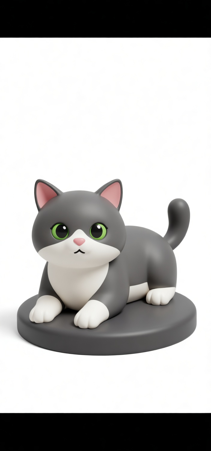 Tuxedo Cat Figurine free 3D printable STL