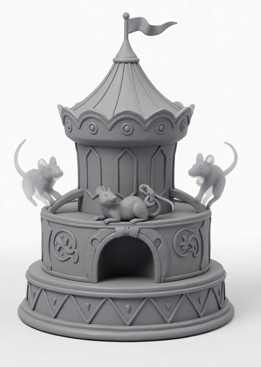 Mouse Carousel Figurine free 3D printable STL