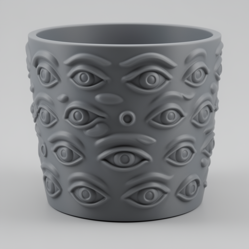 Eye Covered Plant Pot free 3D printable STL