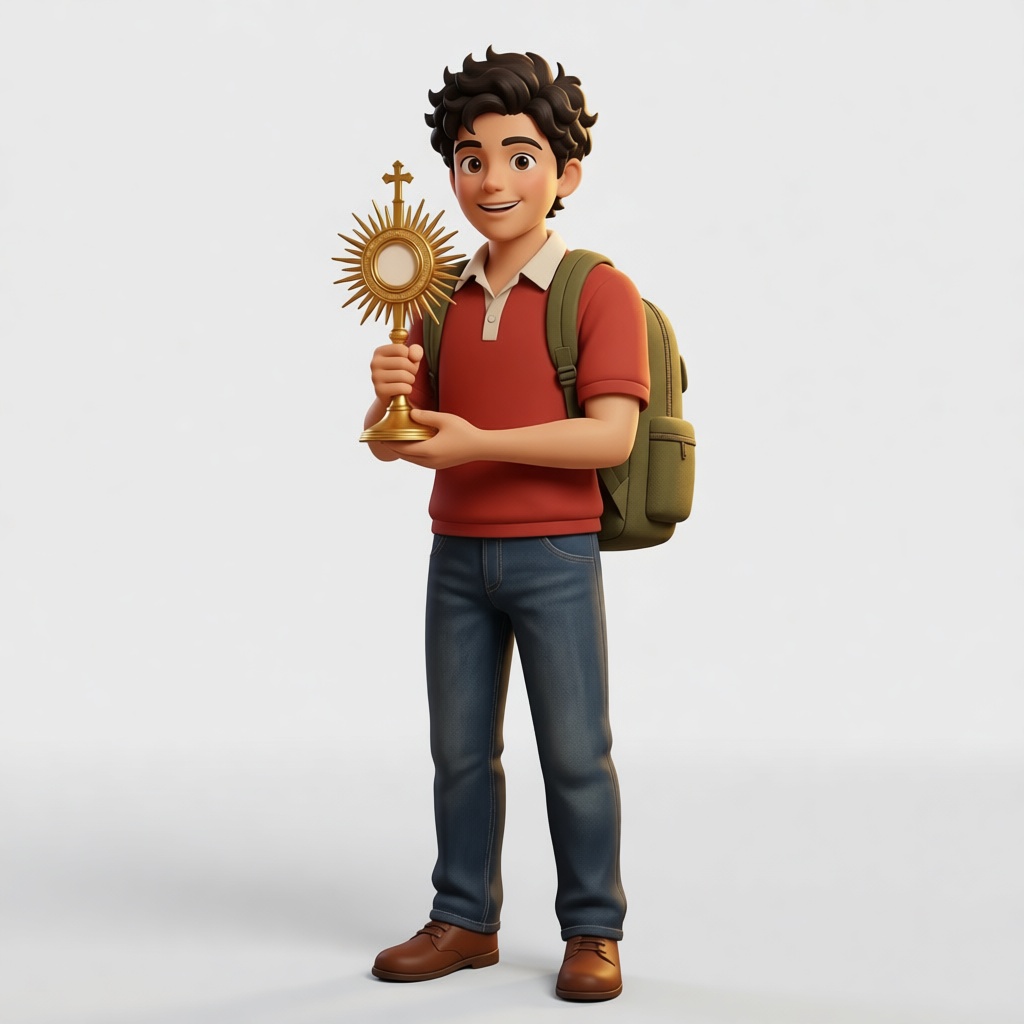 Boy Holding Monstrance Figurine free 3D printable STL