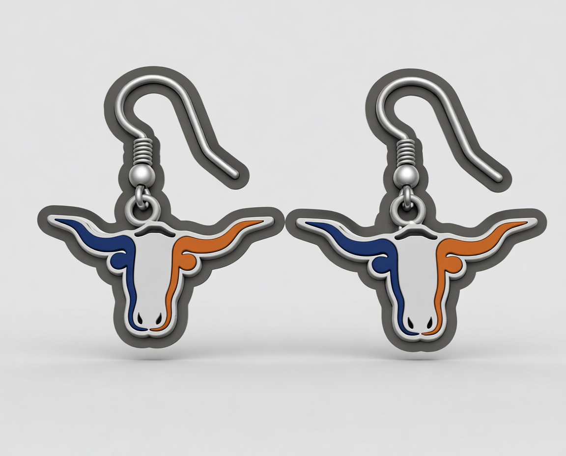 Texas Longhorn Earrings free 3D printable STL