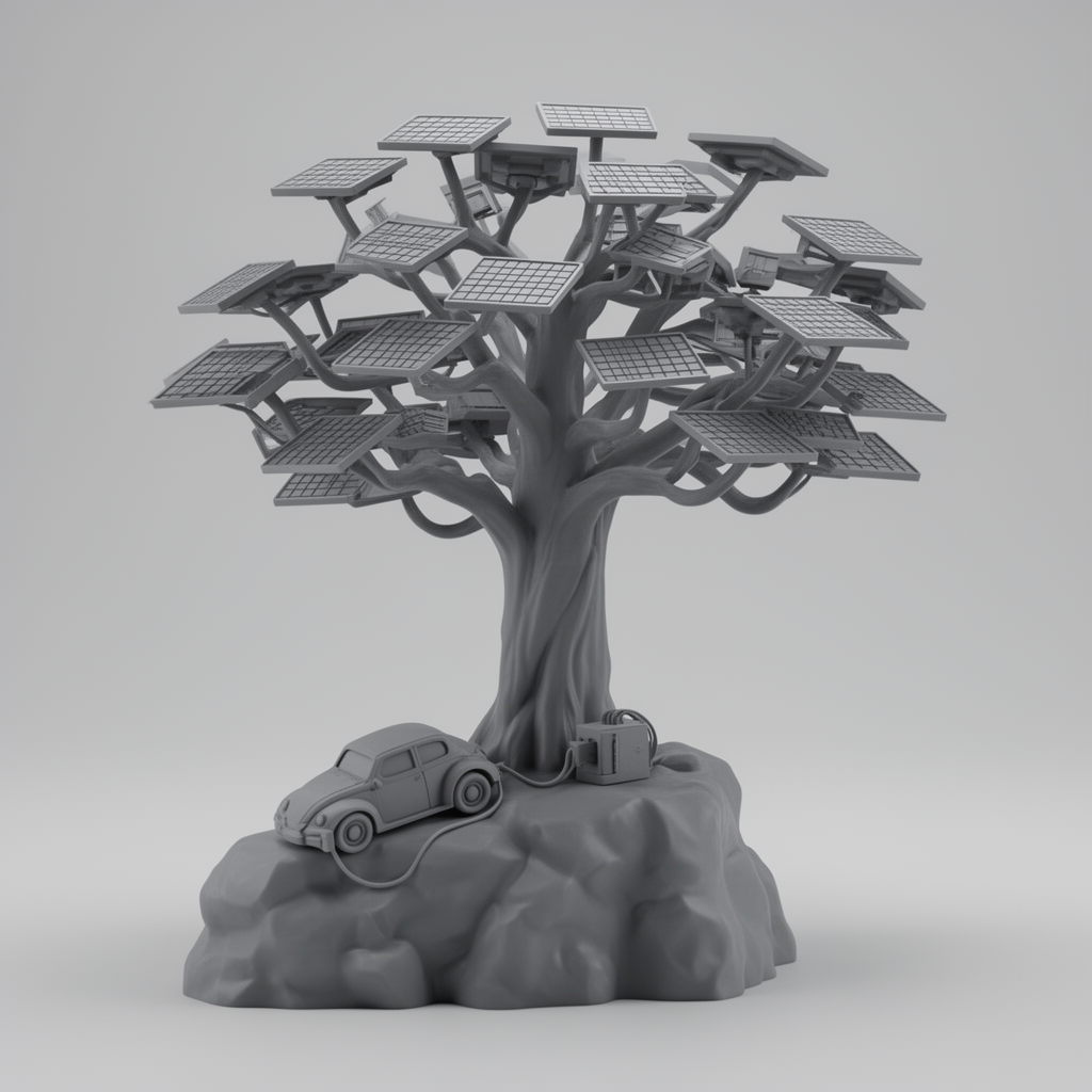 Photovoltaic Tree Sculpture free 3D printable STL
