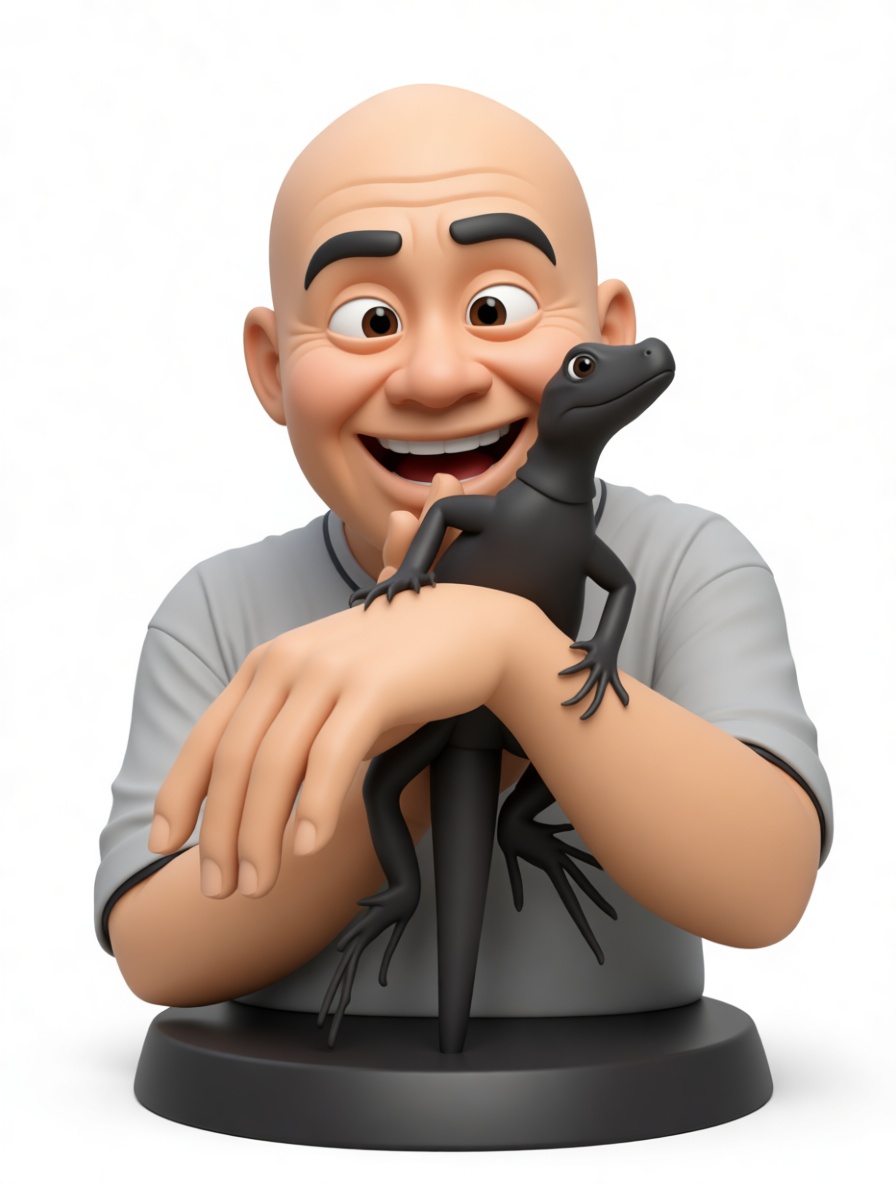 Animated Man with Lizard Figurine free 3D printable STL